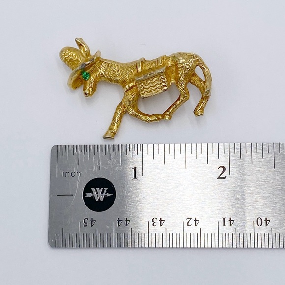 Vintage Goldtone Donkey Brooch Pin - Picture 3 of 6